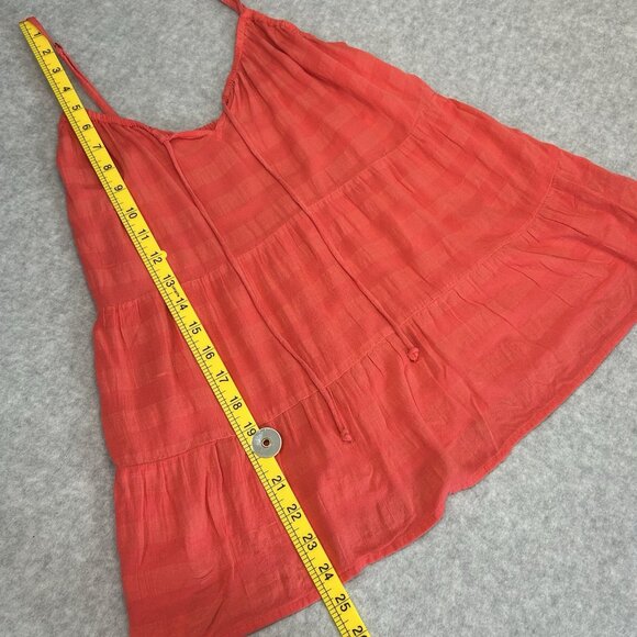 OLD NAVY Spaghetti Strap Top Womens XS TP Pink Coral Adjustable Flowy Tiered - Picture 3 of 8